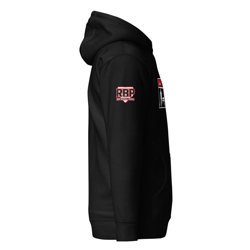 Big Dugout Energy Hoodie — Black — right sleeve view