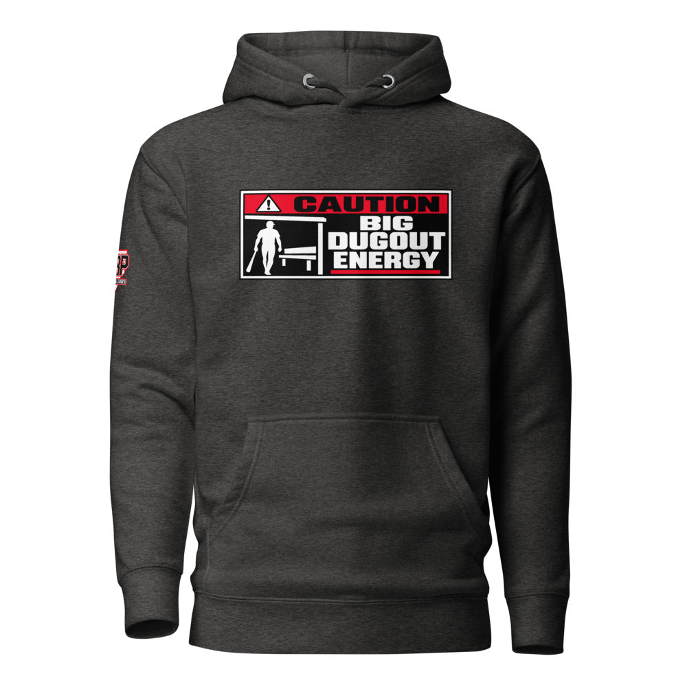 Big Dugout Energy Hoodie — Charcoal Heather — front view