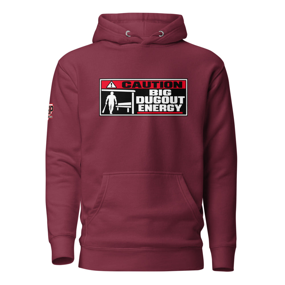 Big Dugout Energy Hoodie — Maroon — front view