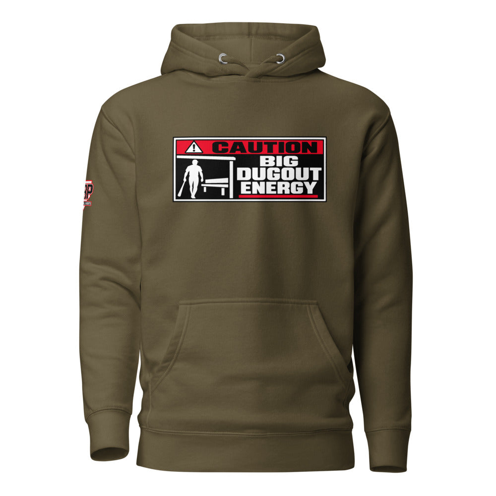 Big Dugout Energy Hoodie — Military Green — front view