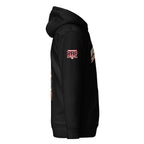RBP hoodie front and back design, black right sleeve RBP logo