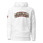 RBP hoodie front and back design, white front with larger wording