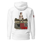 RBP hoodie front and back design, white back with outfielder and stats