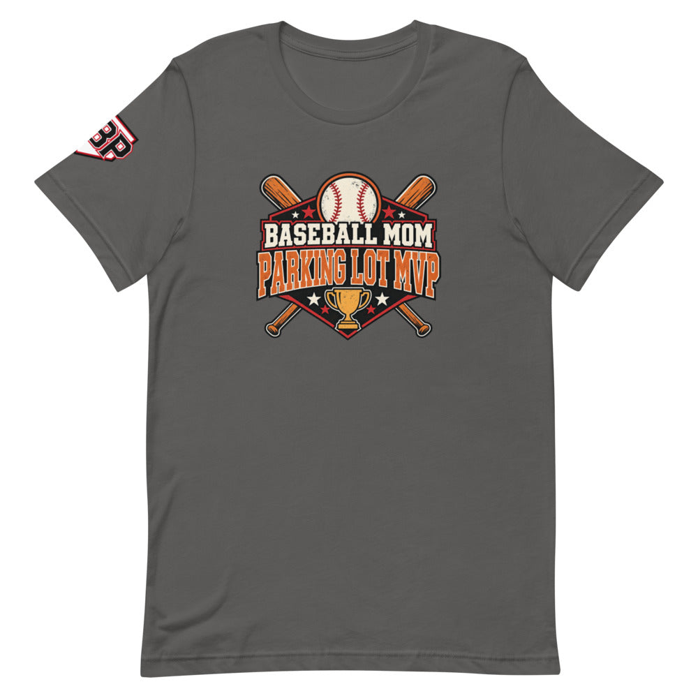 Baseball Mom Parking Lot MVP Tee — Asphalt — front view