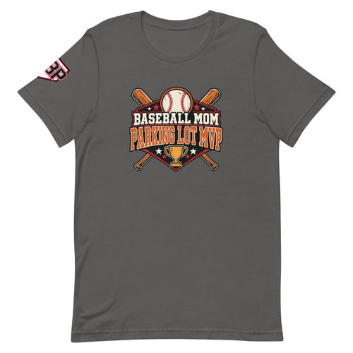 Baseball Mom Parking Lot MVP Tee — Asphalt — front view