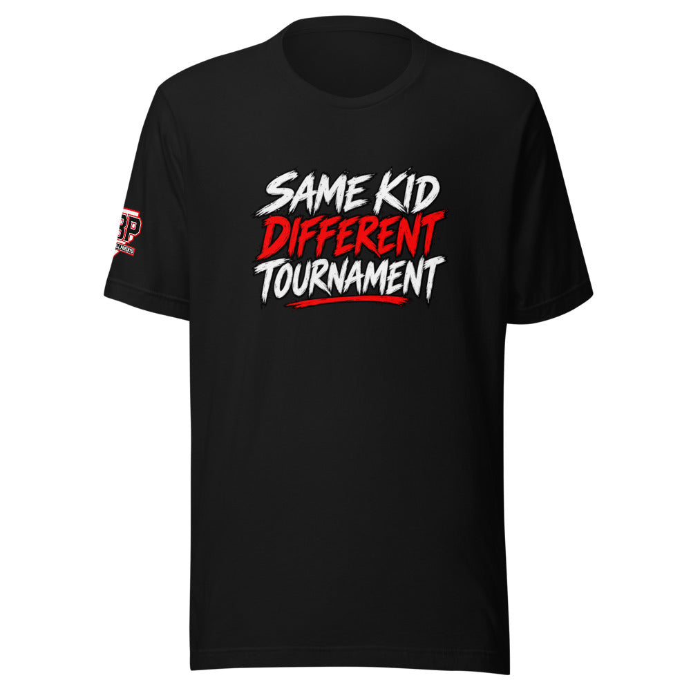 Same Kid Different Tournament Tee — front view