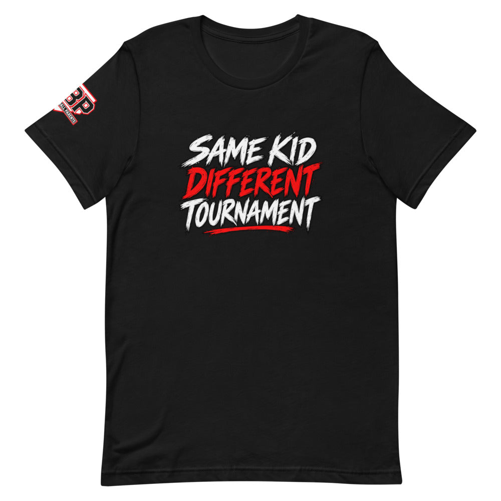 Same Kid Different Tournament Tee — front view
