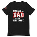 Baseball Dad Built Different Tee — front view