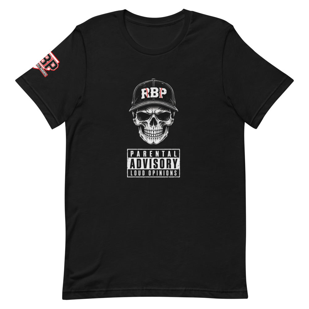 Parental Advisory Loud Opinions Tee — front view