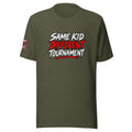 Same Kid Different Tournament Tee — Military Green — front view