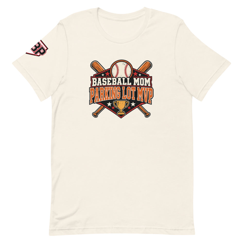 Baseball Mom Parking Lot MVP Tee — Vintage White — front view