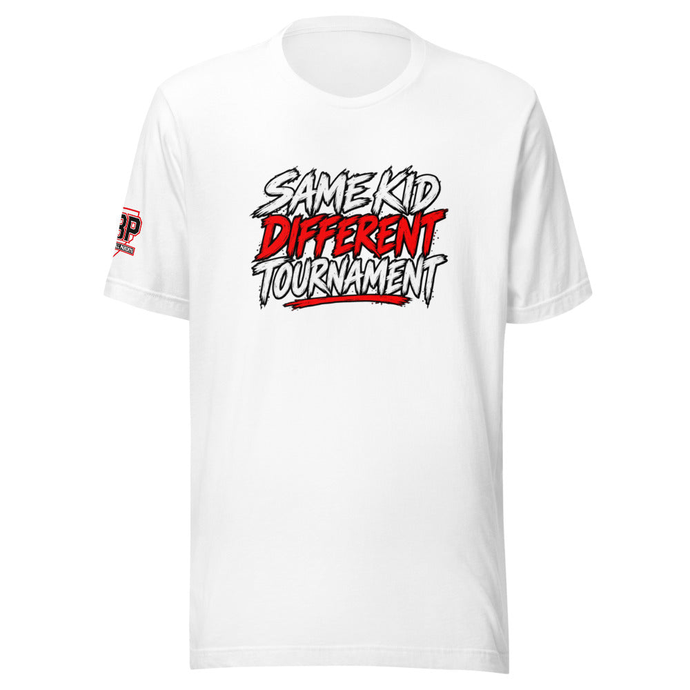 Same Kid Different Tournament Tee — front view