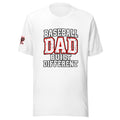 Baseball Dad Built Different Tee — front view
