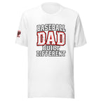 Baseball Dad Built Different Tee — front view