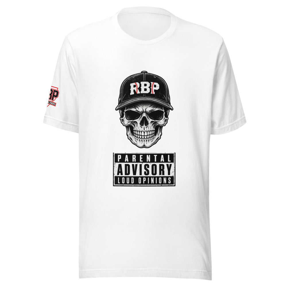 Parental Advisory Loud Opinions Tee — front view